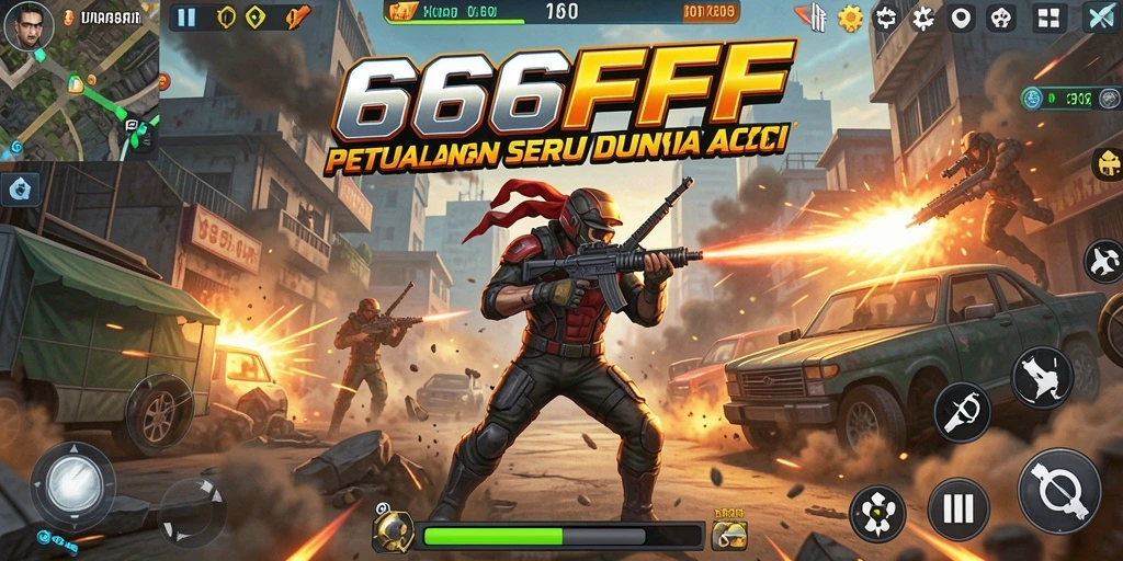 Tampilan gameplay aksi menegangkan di 666FF.