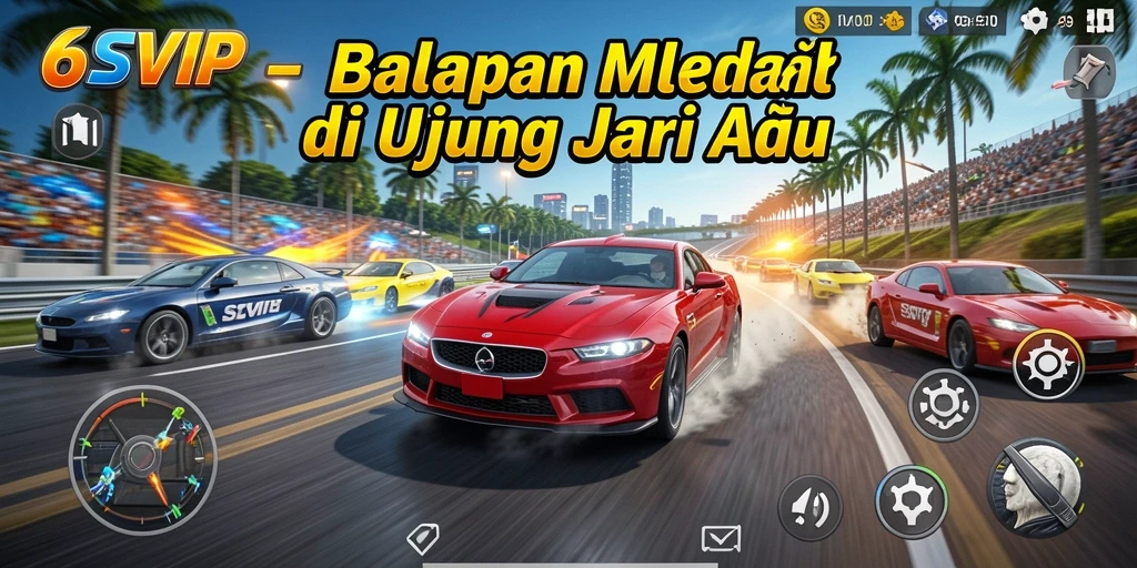Gambaran gameplay mendebarkan dalam balapan mobil 6SVIP.