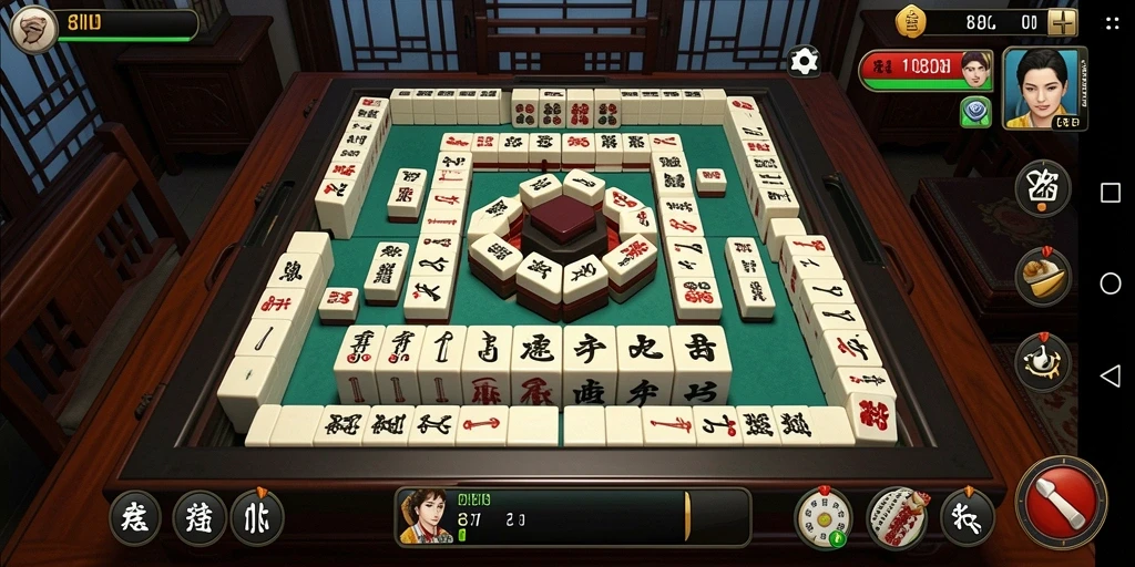 Tampilan gameplay Mahjong yang menarik dari 8II dengan level yang bervariasi.