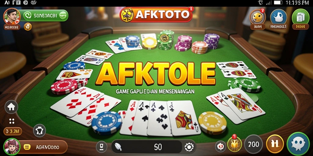 Screenshot AFKTOTO menampilkan gameplay seru Gaple dengan teman-teman.