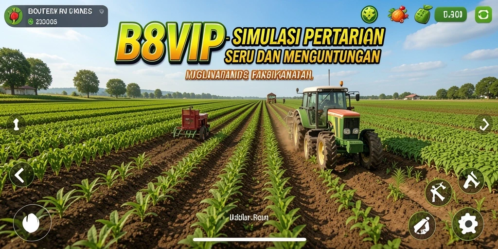 Tampilan gameplay B8VIP yang menarik saat merawat kebun pertanian.