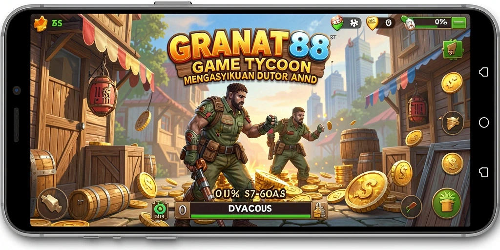 Tampilan gameplay seru dalam GRANAT88 yang menguji strategi bisnis Anda.