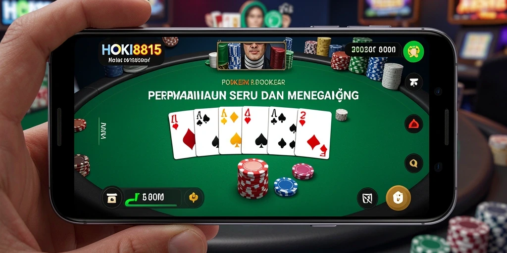 Tampilan gameplay poker yang memukau dan interaktif.