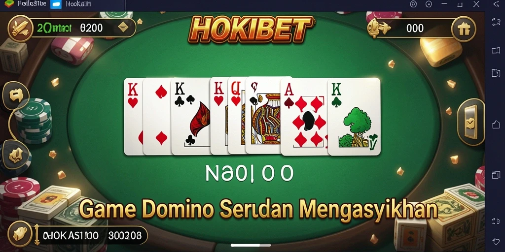 Screenshot gameplay HOKIBET menampilkan suasana permainan Domino yang seru.