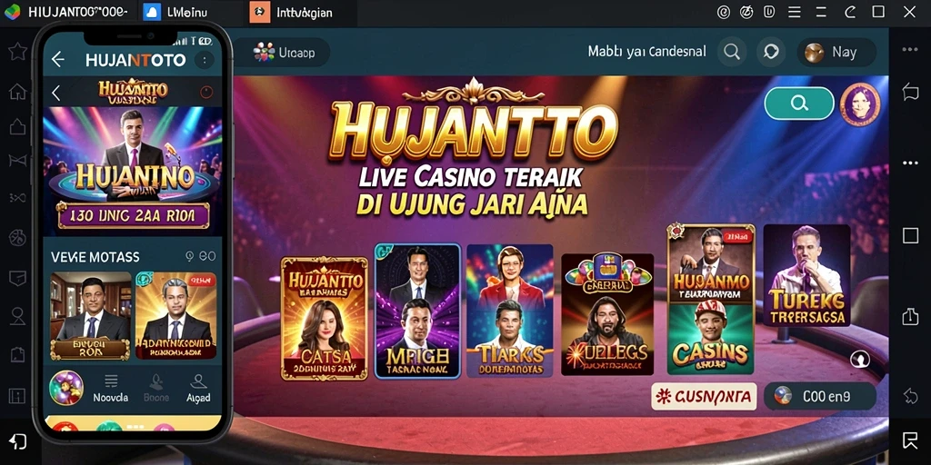 Tampilan gameplay HUJANTOTO dengan dealer langsung dan interaksi pemain.
