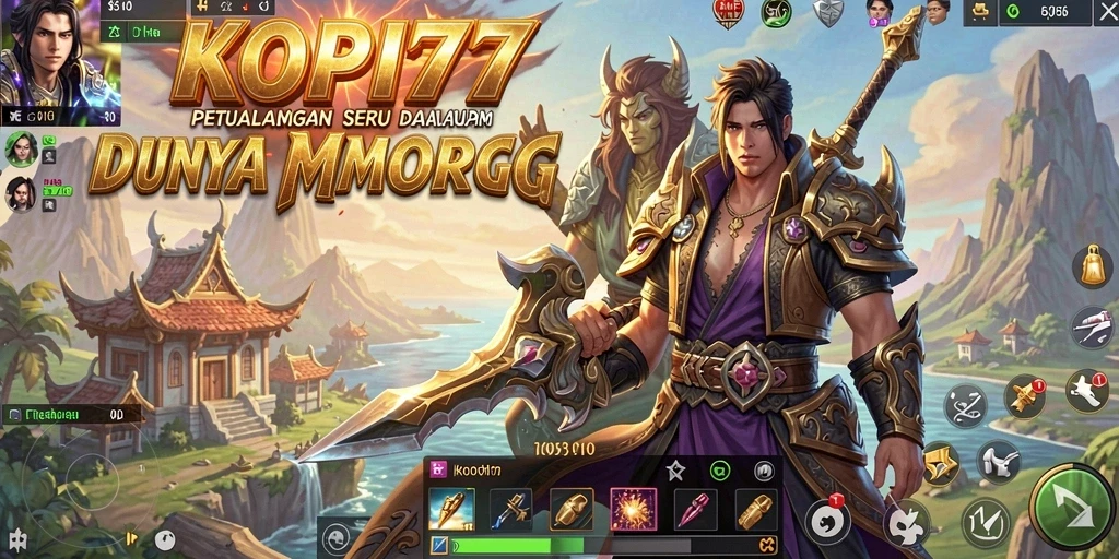 Screenshot gameplay KOPI77 dengan aksi pertempuran MMORPG yang mendebarkan.