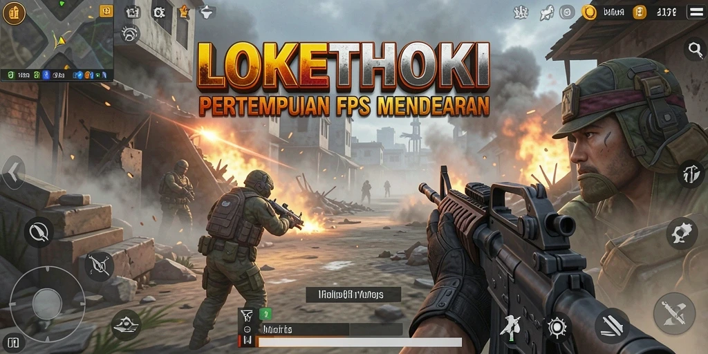 Screenshot gameplay LOKETHOKI menampilkan aksi seru dan grafis tajam dalam pertempuran FPS.