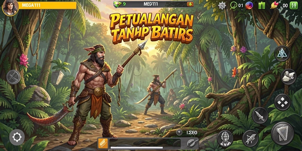 Screenshot dari gameplay MEGA111 yang menunjukkan petualangan seru.