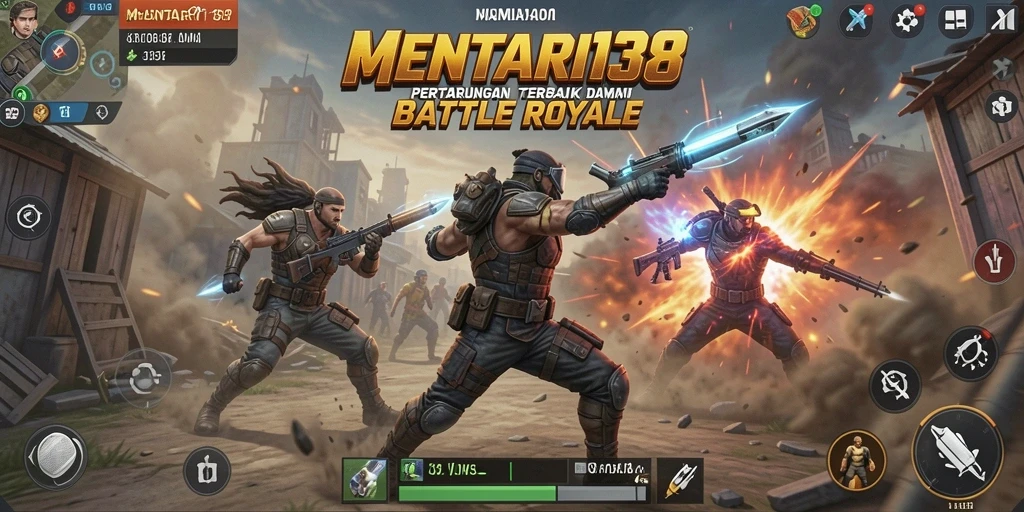 Screenshot MENTARI138 menampilkan aksi intens dalam pertarungan Battle Royale.