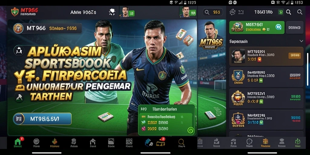 Screenshot utama MT966 menampilkan antarmuka taruhan olahraga yang mudah digunakan.