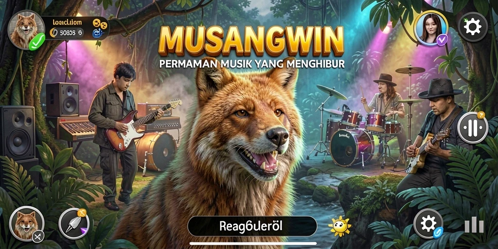 Menampilkan gameplay <strong>MUSANGWIN</strong> yang seru dan interaktif dalam bernyanyi.