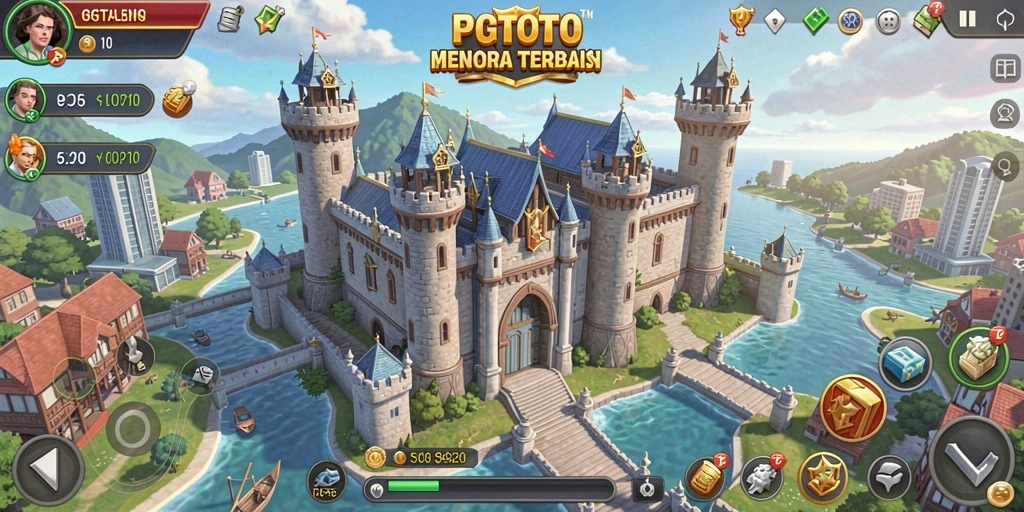 Screenshot PGTOTO menampilkan aksi mendebarkan dalam pertahanan menara.