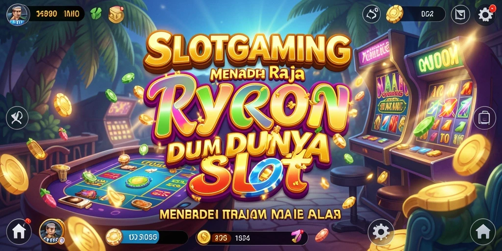 Tampilan gameplay SLOTGAMING dengan berbagai mesin slot berwarna-warni.