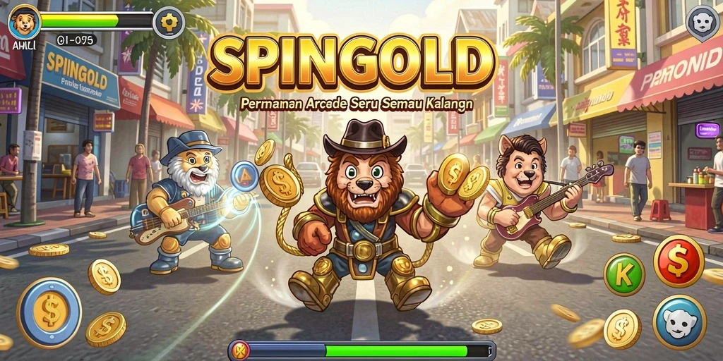 Screenshot gameplay SPINGOLD yang menunjukkan aksi seru dalam permainan Arcade.