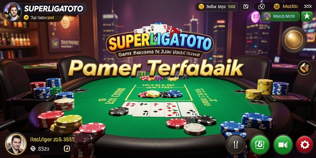 Tampilan gameplay Poker yang intens dalam SUPERLIGATOTO.