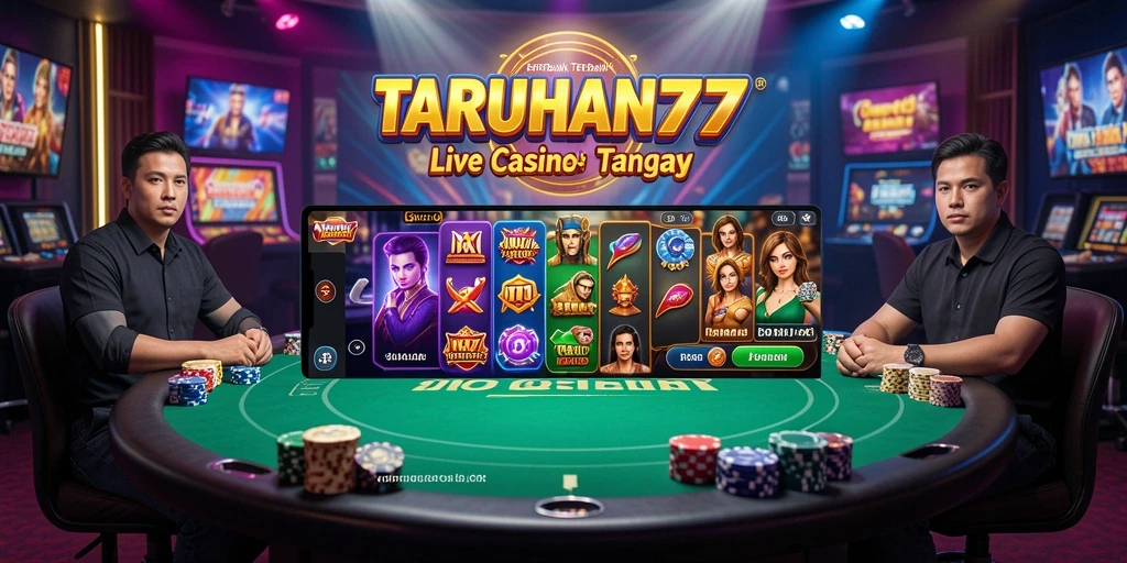 Screenshot gameplay Live Casino dalam aplikasi TARUHAN77 yang mendebarkan.